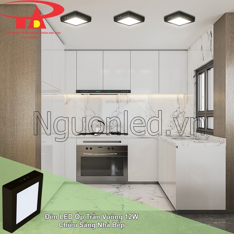 Khu bếp hiện đại với ánh sáng trung tính giúp bạn sơ chế và nấu ăn rõ nét, chuyên nghiệp