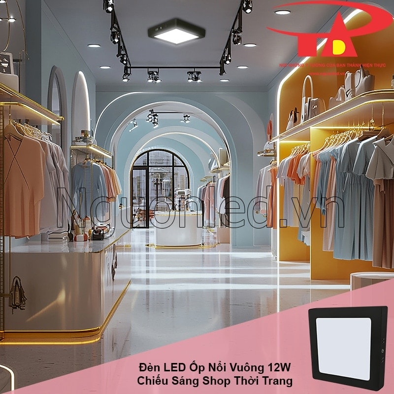 Ánh sáng trắng tôn màu vải thật của sản phẩm trong shop thời trang