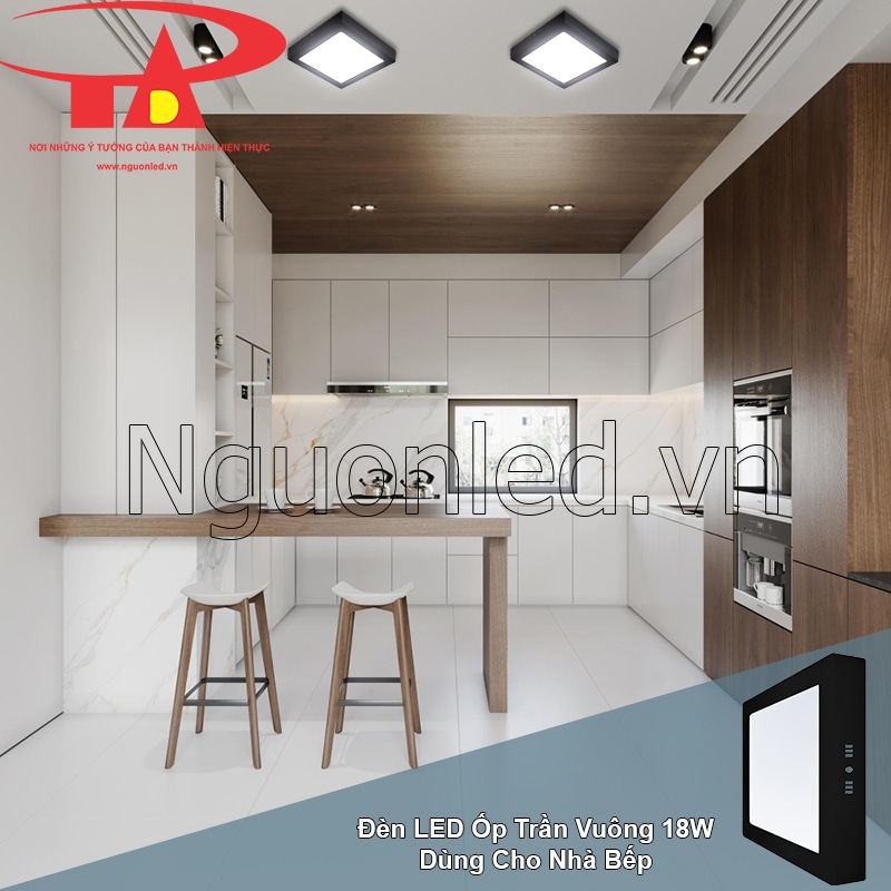Đèn led ốp trần 18W 3 chế độ giúp nhận biết màu món ăn trung thực trong căn bếp
