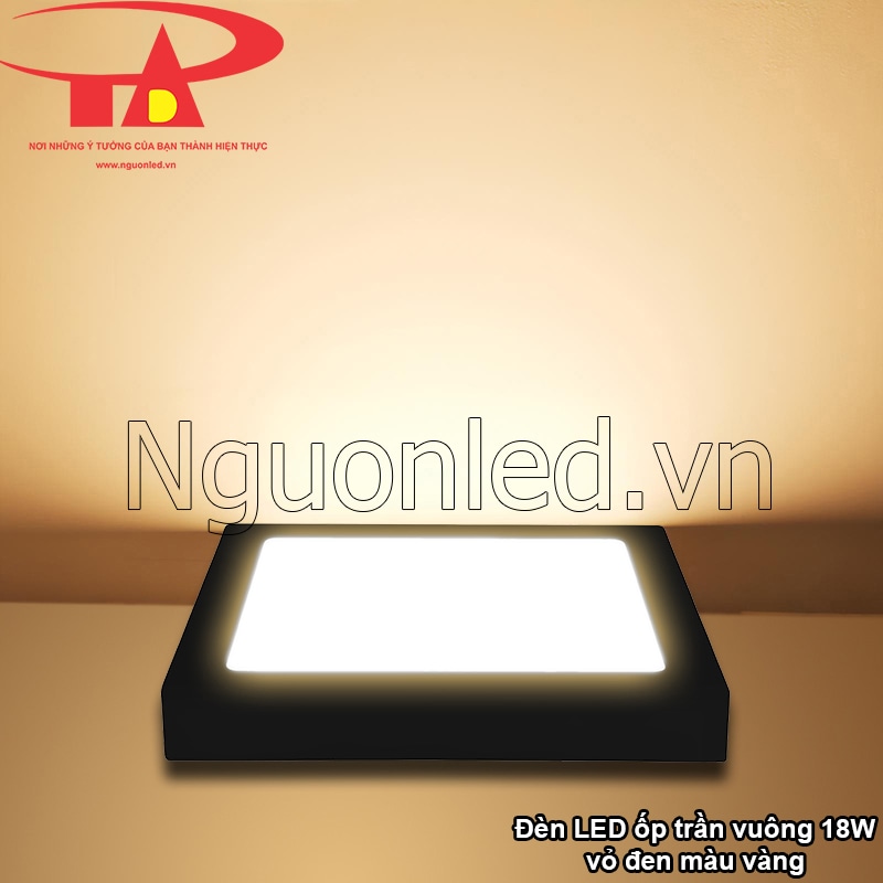 Đèn LED ốp trần vuông 18W mang lại hiệu suất cao