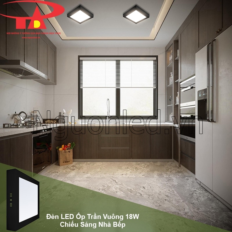 Ánh sáng chuẩn xác của đèn ốp trần vuông cho gian bếp chuyên nghiệp