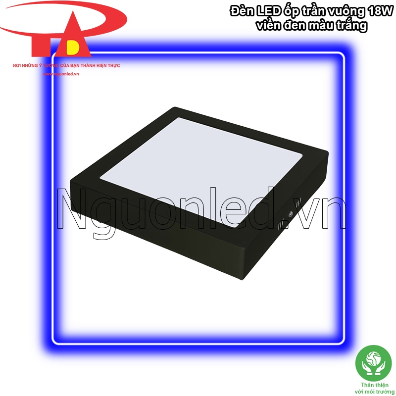 Đèn vuông ốp trần không chứa thủy ngân và tia UV, bảo vệ sức khỏe người dùng