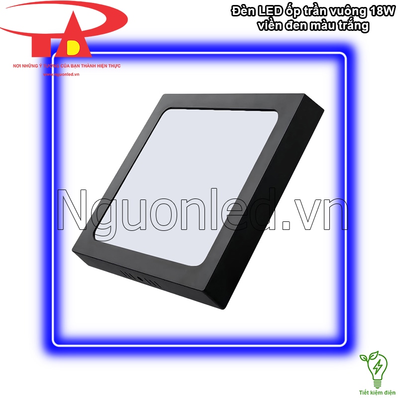 Đèn led ốp trần vuông tiết kiệm điện 80% so với bóng sợi đốt truyền thống