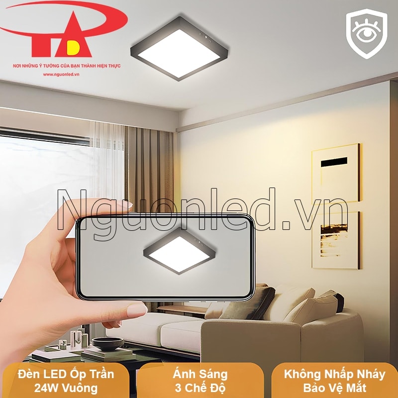 Nguồn sáng đèn led ốp trần không nhấp nháy bảo vệ mắt cho học sinh và người làm việc lâu