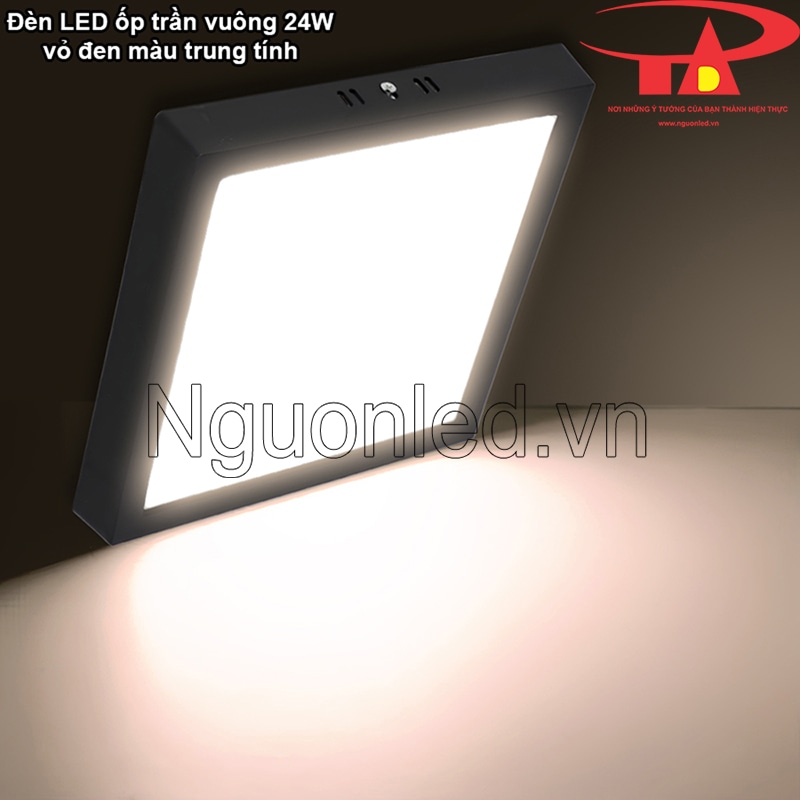 Đèn ốp trần vuông 24W vỏ đen ánh sáng trung tính 4000-4500K