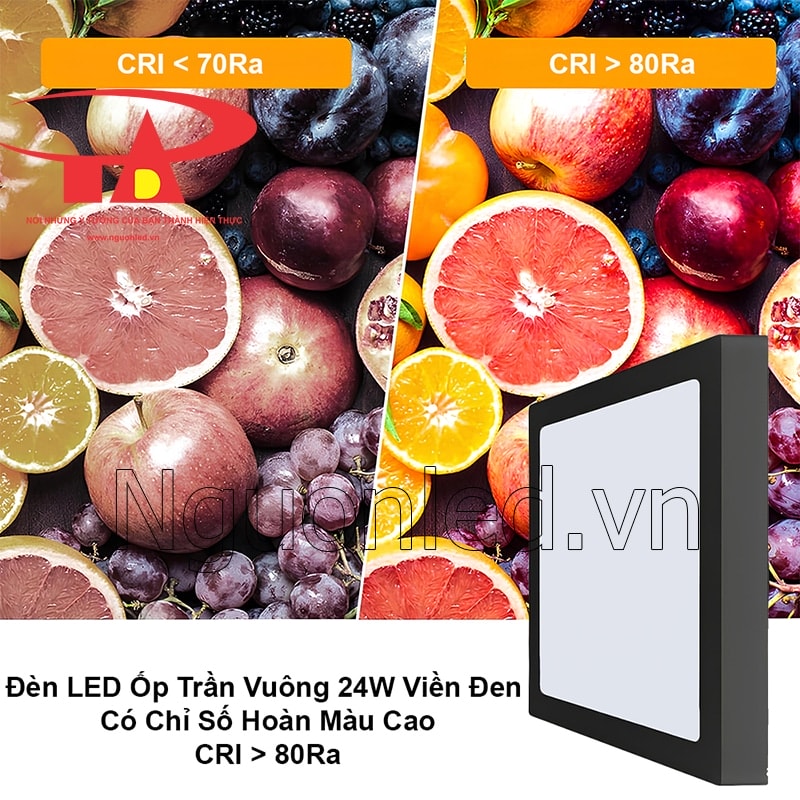 Chỉ số hoàn màu cao CRI ≥ 80Ra hiển thị màu sắc vật thể sống động như ánh sáng tự nhiên