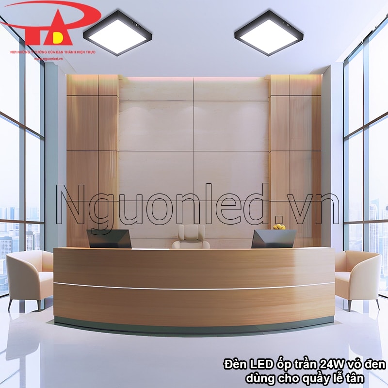 Tạo ấn tượng chuyên nghiệp ngay từ quầy lễ tân với ánh sáng LED 24W ốp trần vuông