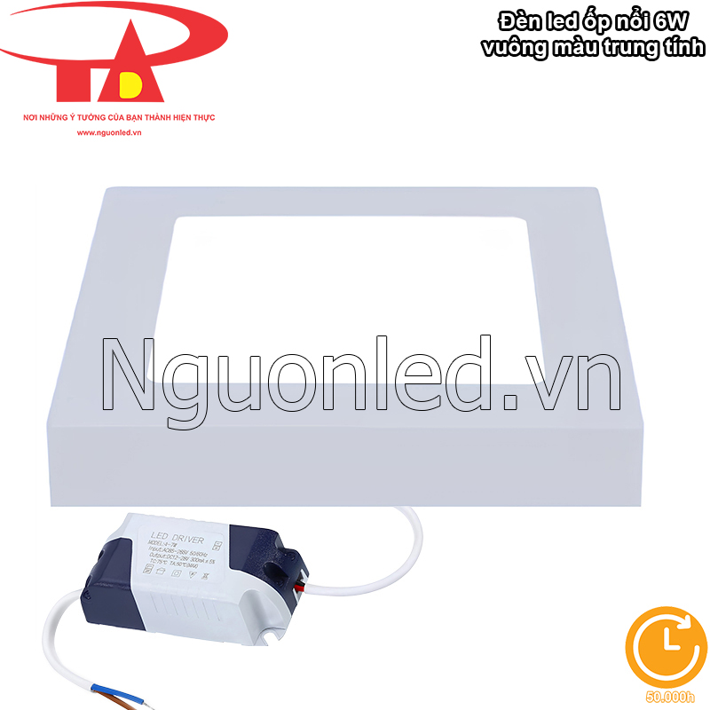 Tuổi thọ 50.000 giờ, giảm chi phí bảo dưỡng với đèn led ốp nổi 6w