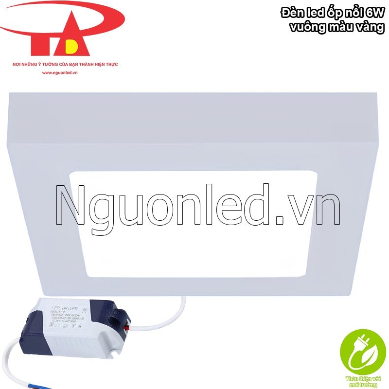 Đèn ốp nổi vuông thân thiện môi trường, an toàn cho người dùng