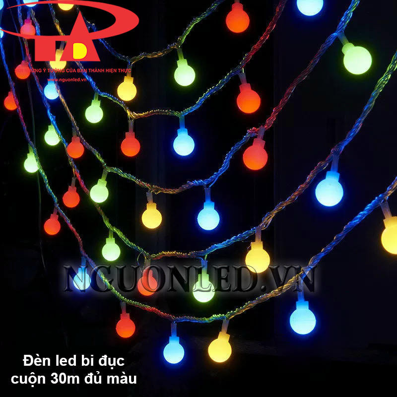 Dây đèn led chớp đủ màu 30m hình bóng bi