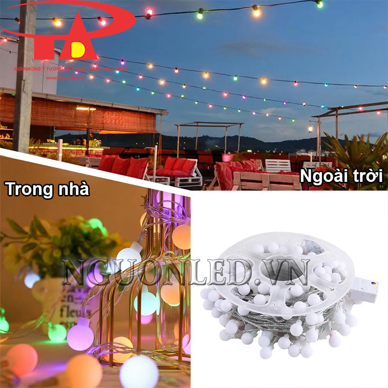 Cuộn đèn led bi đục đủ màu 30m dùng trong nhà và ngoài trời