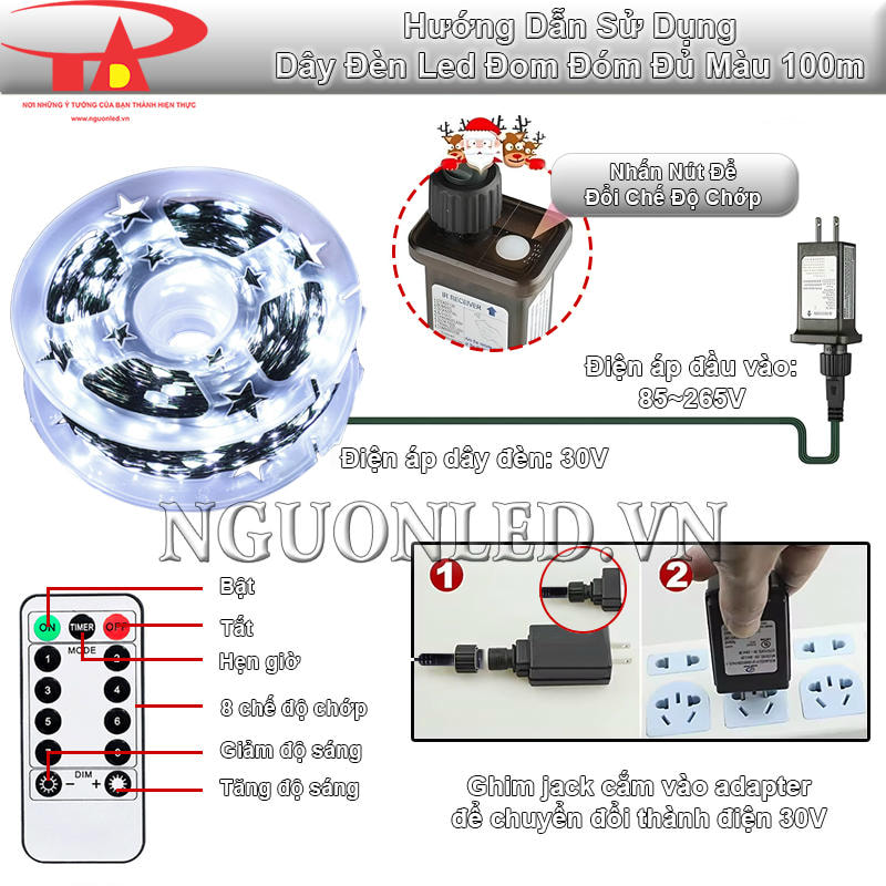Hướng dẫn lắp đặt dây đèn led đom đóm màu trấng bảo đảm an toàn