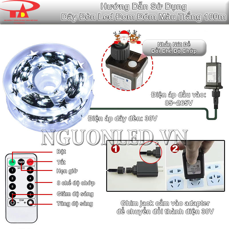 Hướng dẫn lắp đặt dây đèn led đom đóm màu trấng bảo đảm an toàn