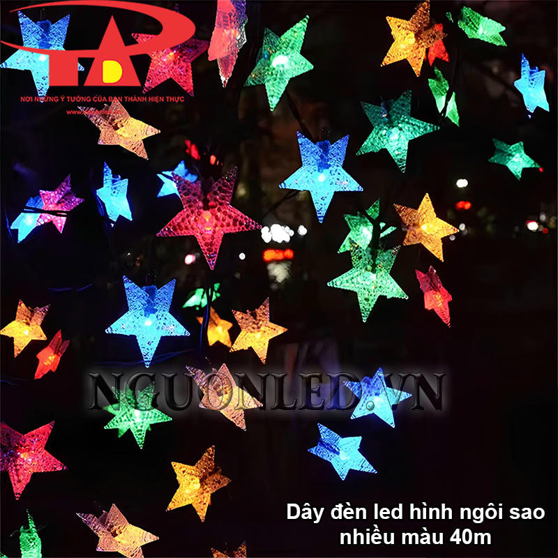 Dây đèn led ngôi sao 40m nhiều màu
