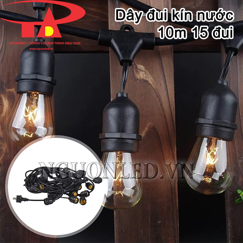 Dây đui đèn 10 mét 15 bóng cao cấp