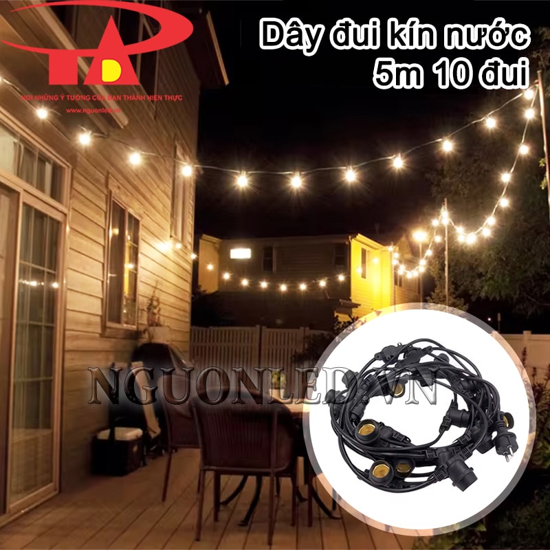 Dây đui đèn 5m 10 đui loại tốt