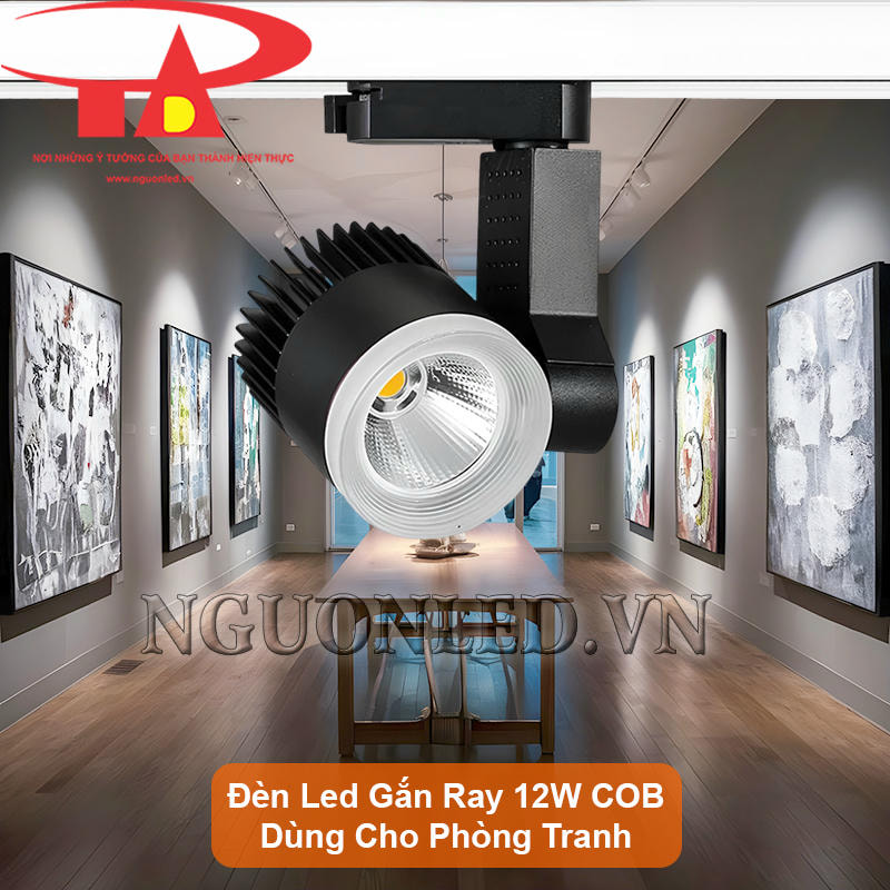 Đèn led ray nhôm 12W COB chiếu sáng phòng tranh