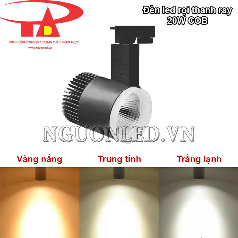 Đèn led thanh ray COB 20W tùy chọn 3 phiên bản ánh sáng đa dạng cho từng không gian