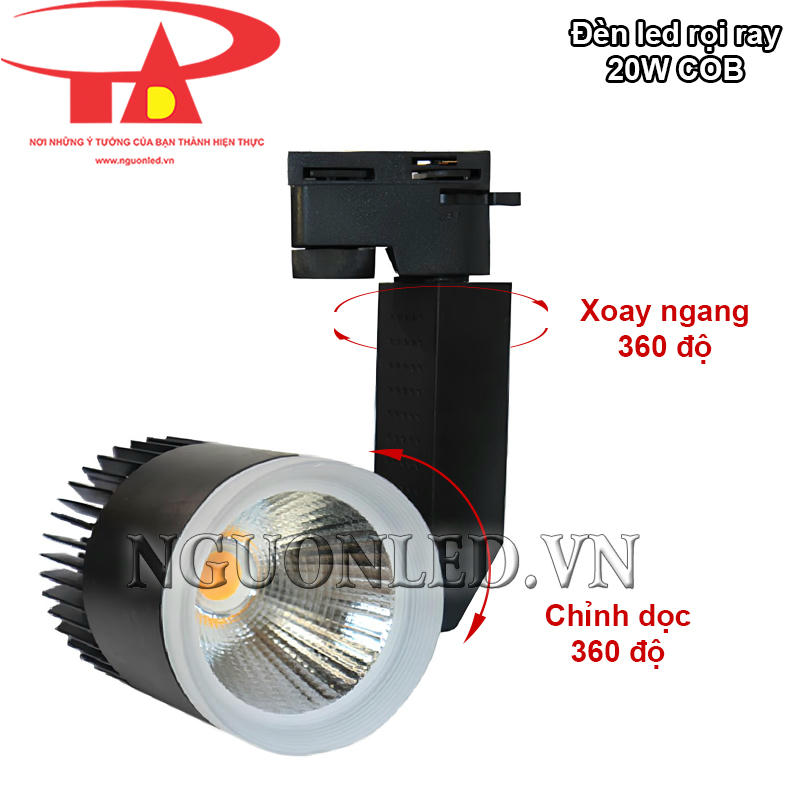 Đèn led ray nhôm 20W COB điều chỉnh linh hoạt tùy thích