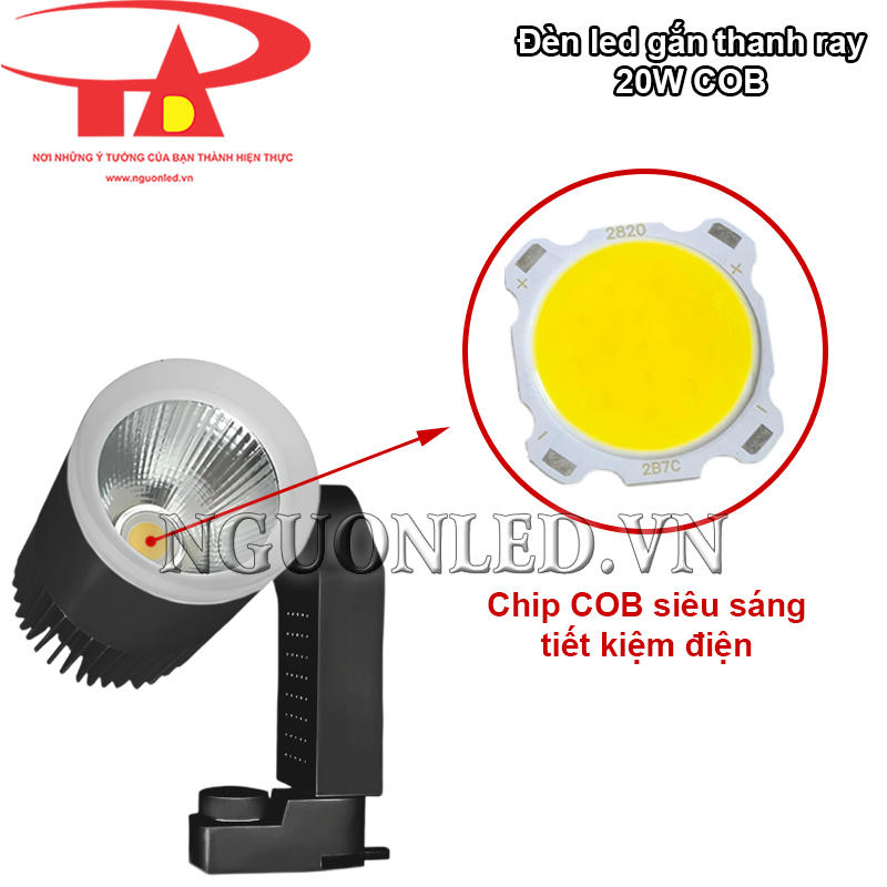 Đèn led spotlight 20W chip COB siêu sáng, tiết kiệm điện năng