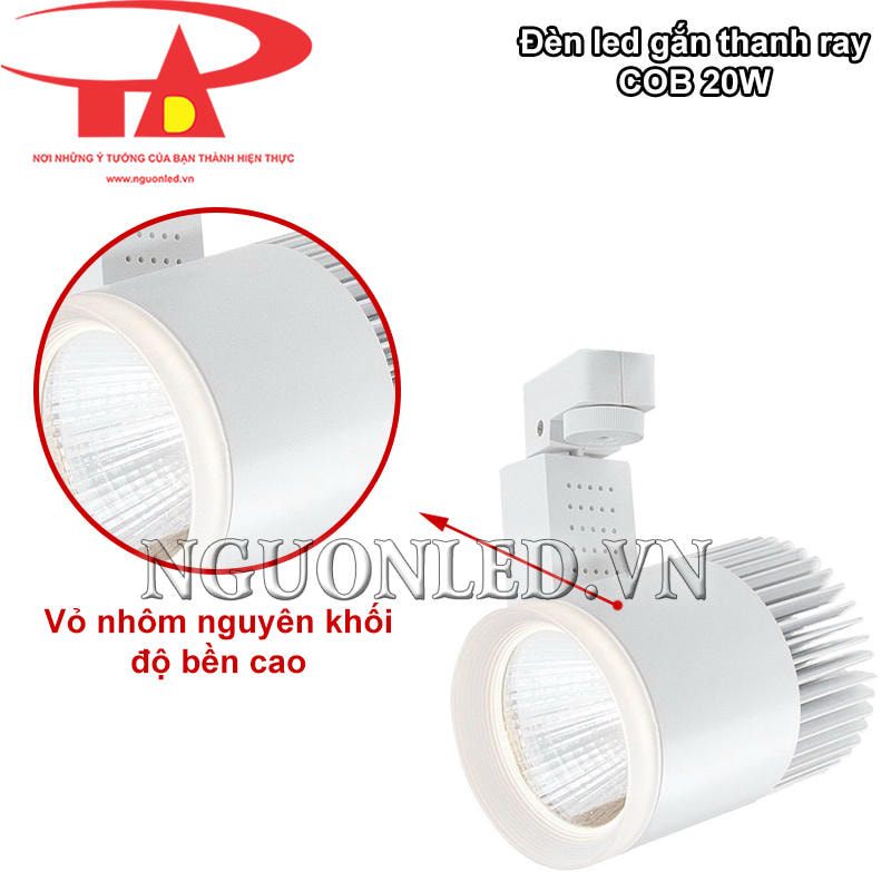 Đèn led rọi 20W COB vỏ nhôm nguyên khối siêu bền