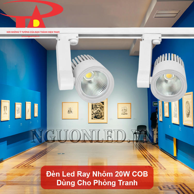 Đèn led gắn thanh ray 20W COB dùng cho phòng tranh