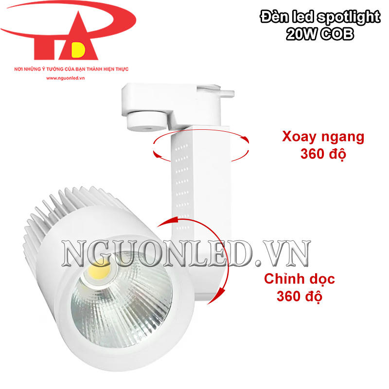 Đèn led chiếu điểm COB 20W điểu chỉnh góc chiếu linh hoạt tùy thích