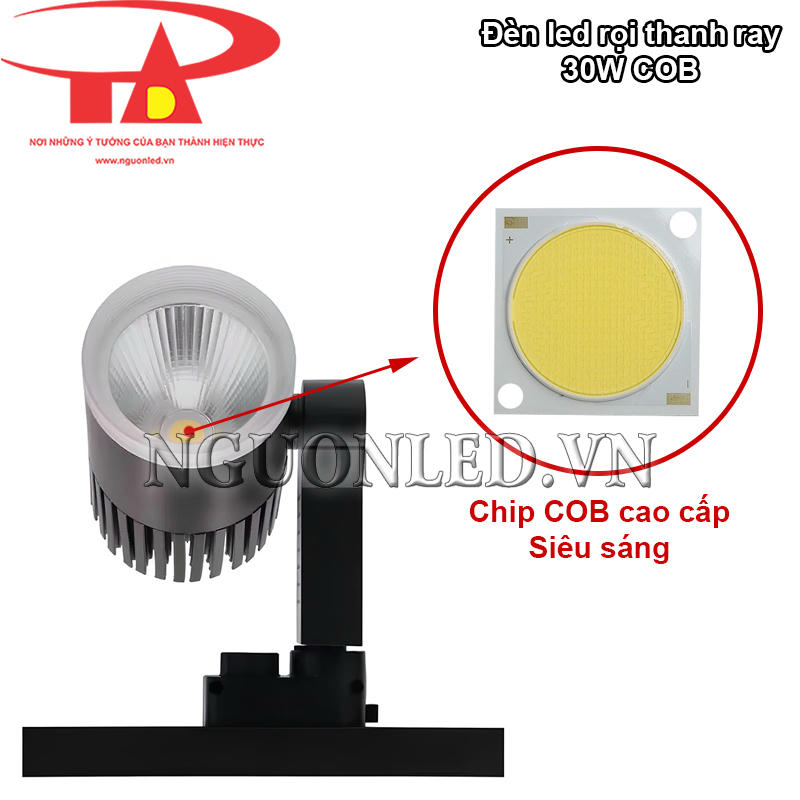Đèn led thanh ray 30W chip COB siêu sáng, tiết kiệm điện