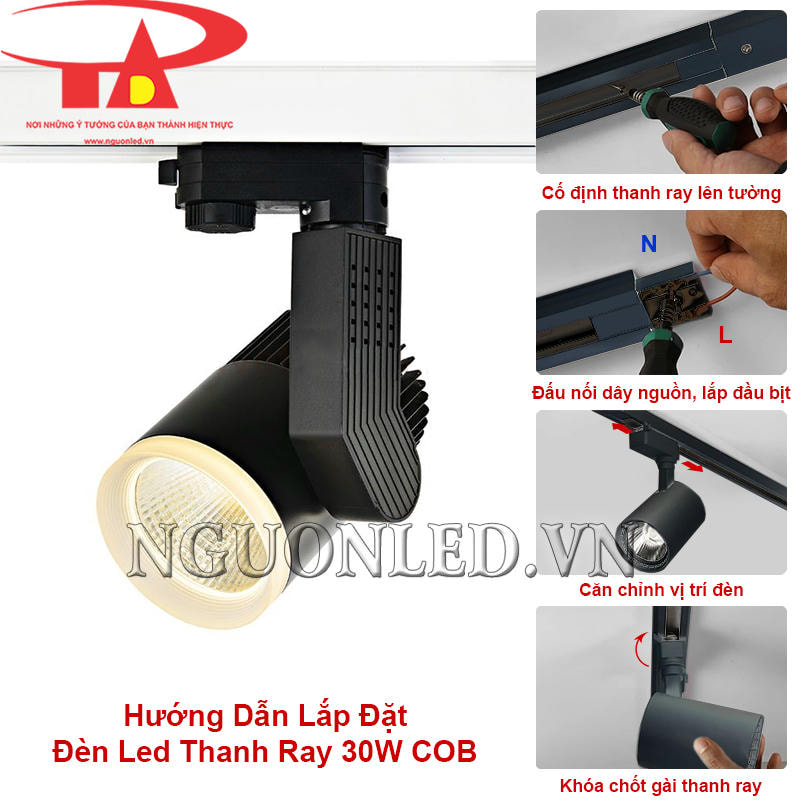 Hướng dẫn lắp đặt đèn led thanh ray 30W COB an toàn và hiệu quả