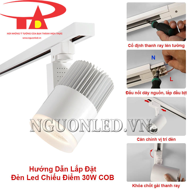 Hướng dẫn lắp đặt đèn led chiếu điểm COB 30W chuẩn kỹ thuật, bảo đảm an toàn