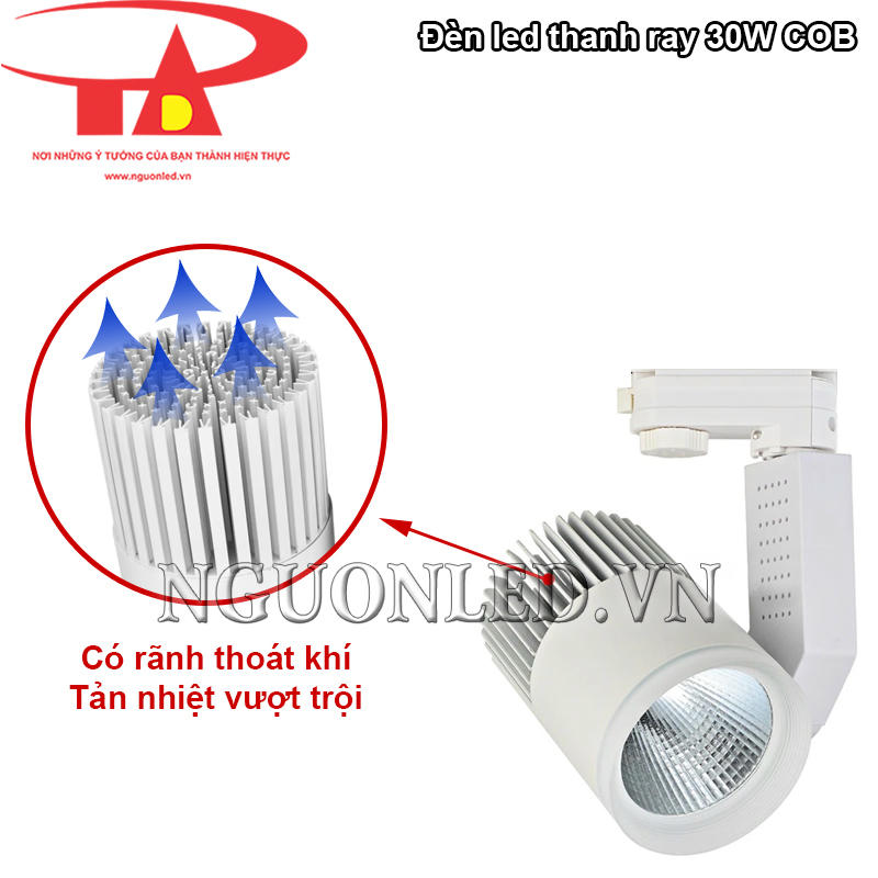 Đèn led rọi chiếu điểm 30W COB có rãnh thoát khí giúp tản nhiệt vượt trội