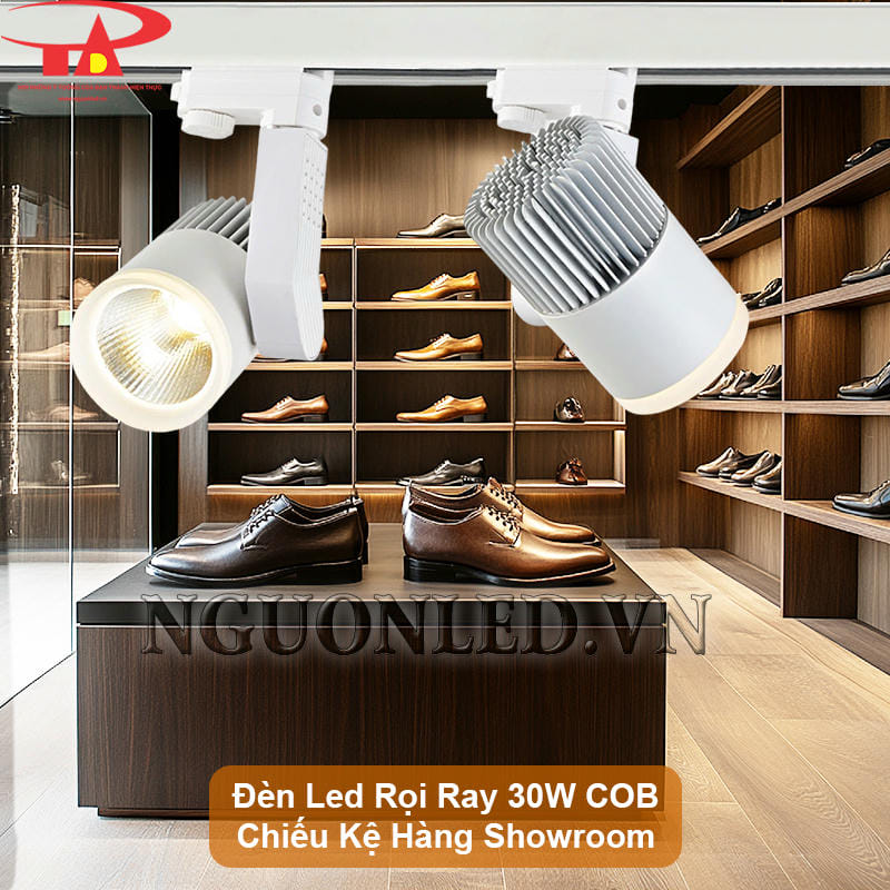 Đèn led thanh ray 30W COB chiếu rọi chính xác cho kệ hàng trưng bày
