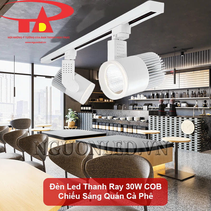 Đèn led chiếu điểm COB 30W vỏ trắng tạo điểm nhấn hoàn hảo cho quán cà phê