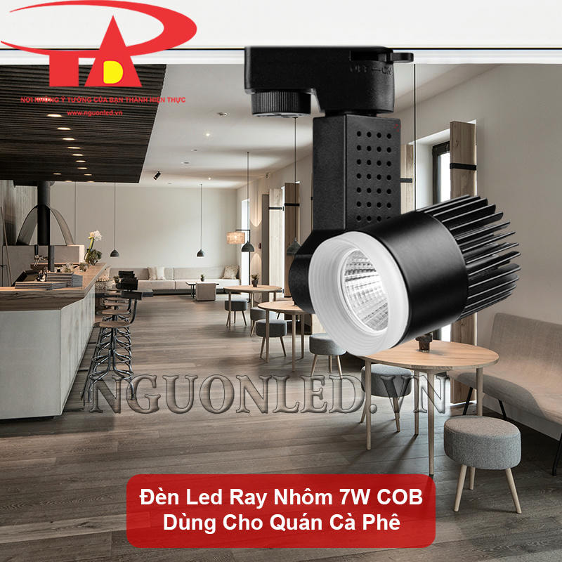Đèn led rọi ray COB 7W chiếu quán cà phê