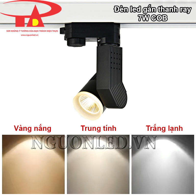 Đèn led thanh ray 7W COB có 3 phiên bản màu phù hợp từng không gian