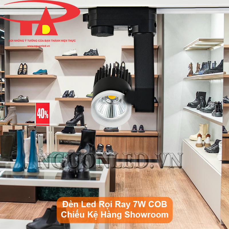 Đèn led thanh ray 7W COB chiếu sáng kệ hàng showroom