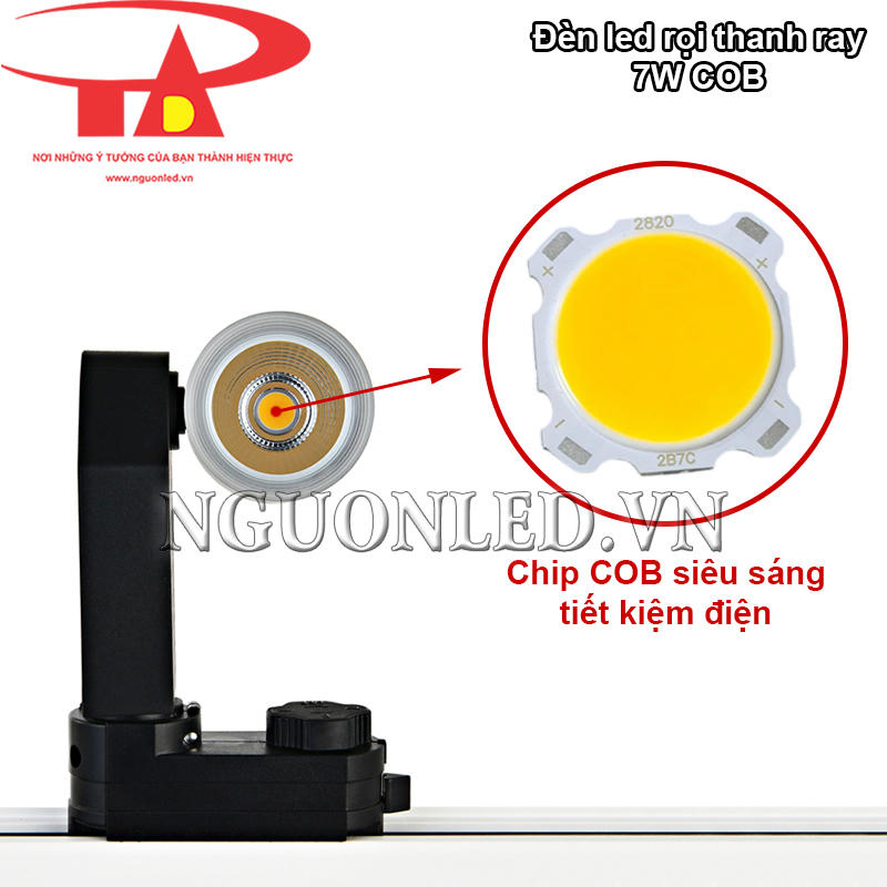 Đèn led thanh ray 7W chip COB siêu sáng, tiết kiệm điện