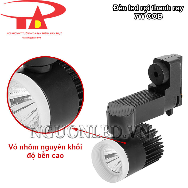 Đèn led thanh ray 7W COB vỏ nhôm nguyên khối siêu bền