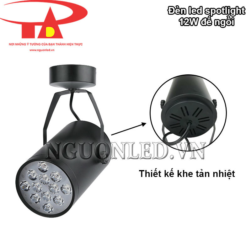Đèn led rọi chiếu điểm 12W có lỗ thoát khí, độ tản nhiệt vượt trội