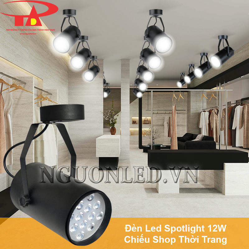 Đèn led chiếu shop 12W đế ngồi sử dụng trong cửa hàng thời trang