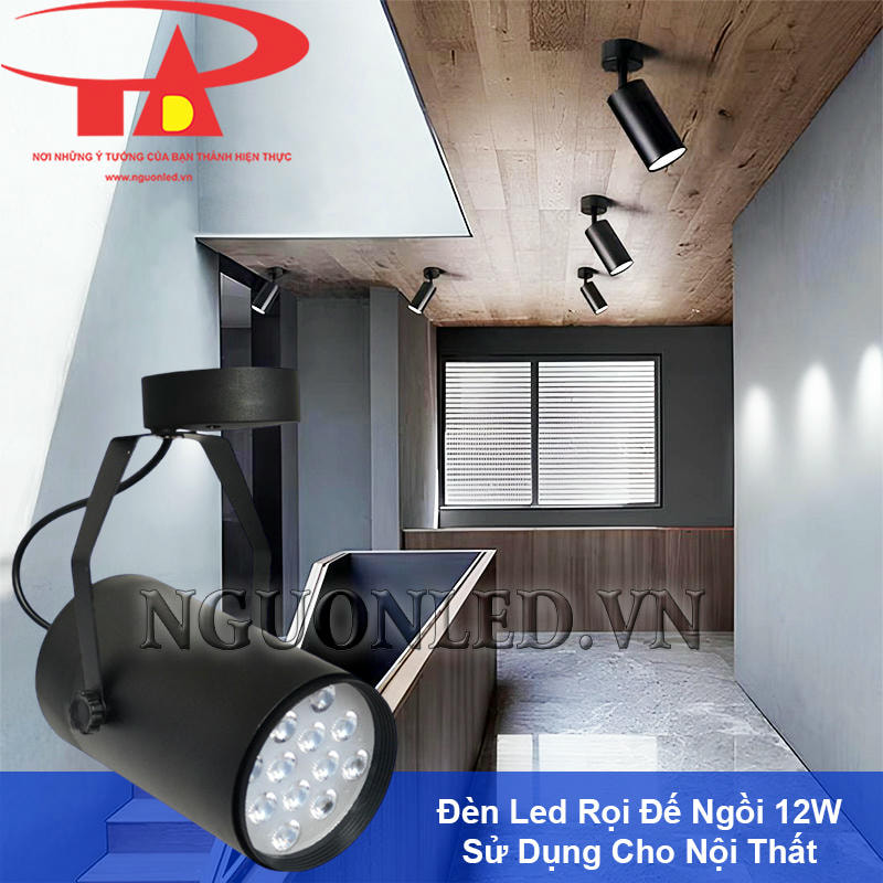 Đèn led rọi chiếu điểm vỏ đen dùng cho không gian nội thất nhà ở