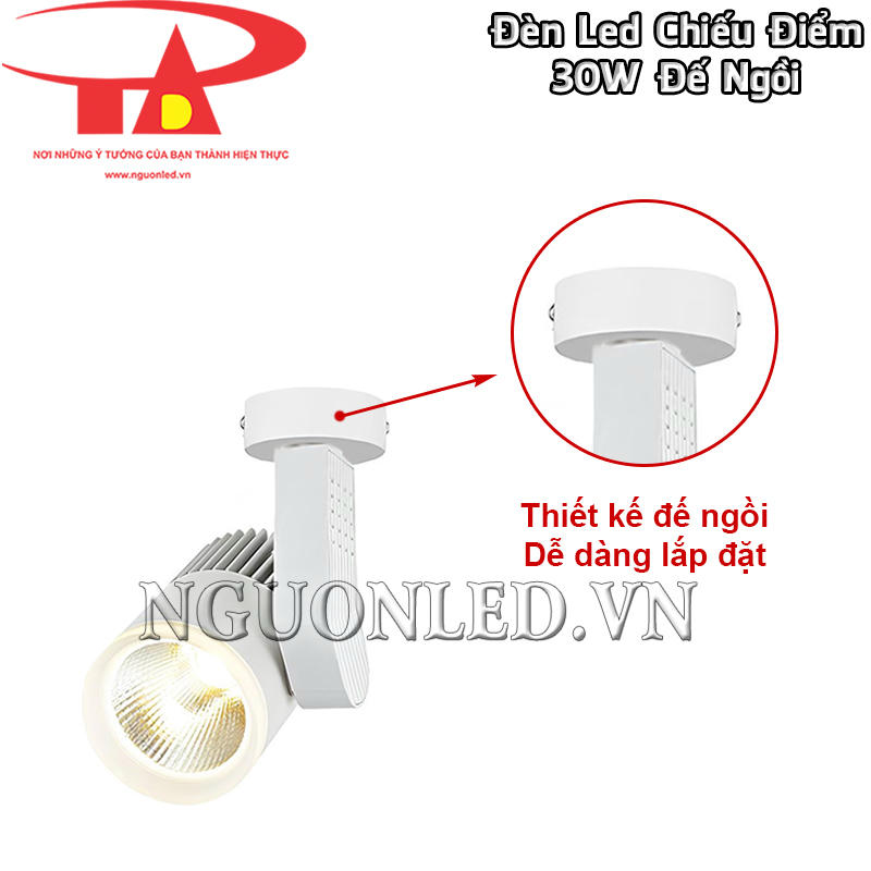 Đèn spotlight led 30W dễ dàng lắp đặt với thiết kế đế ngồi