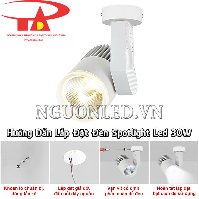 Hướng dẫn lắp đặt đèn spotlight LED 30W chuẩn kỹ thuật