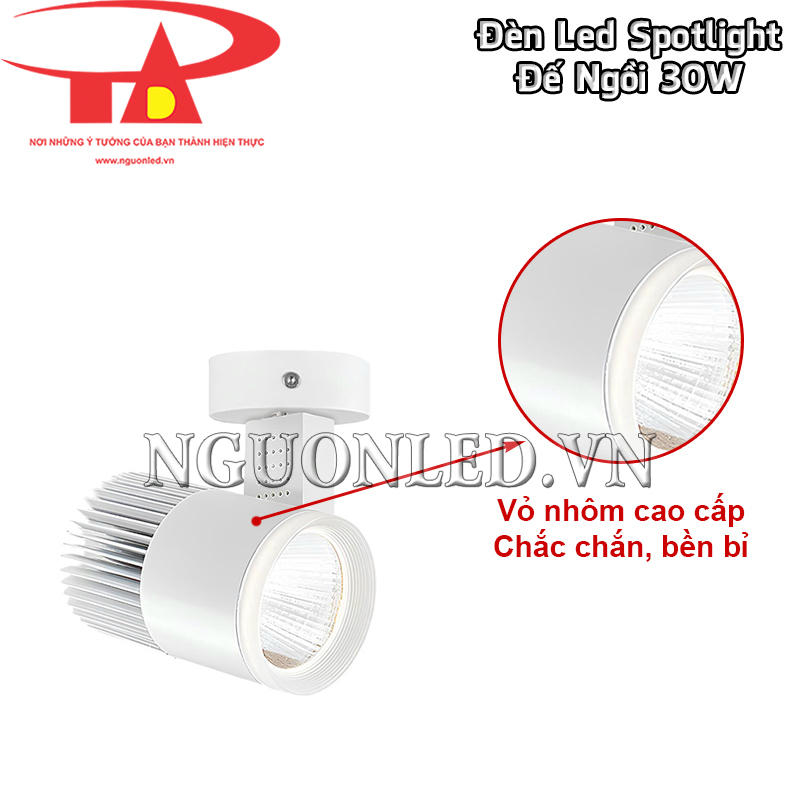 Đèn spotlight led 30W vỏ nhôm nguyên khối siêu bền