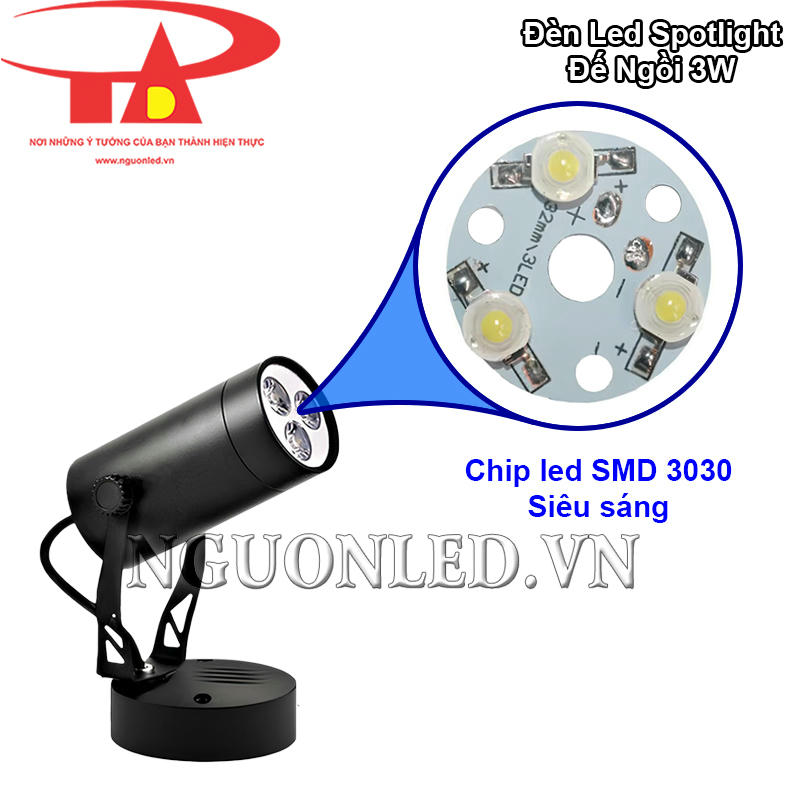 Đèn led rọi 3W đế ngồi chip SMD 3030 độ sáng cao