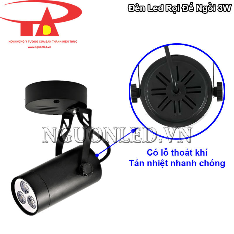 Đèn led chiếu điểm đế ngồi hoạt động ổn định nhờ thiết kế lỗ tản nhiệt tối ưu