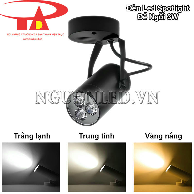 Đèn led spotlight đế ngồi 3W tùy chọn phiên bản ánh sáng đa dạng theo không gian