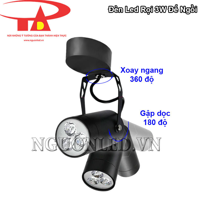 Đèn led rọi đế ngồi 3W điều chỉnh hướng chiếu sáng linh hoạt và dễ dàng