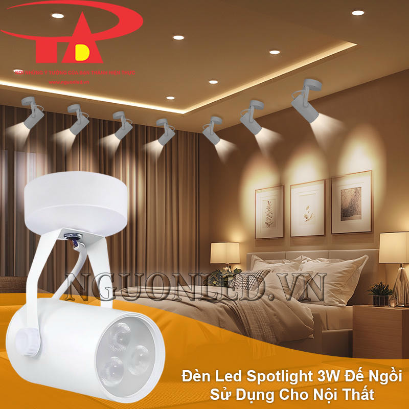 Đèn led rọi 3W đế ngồi sử dụng cho nội thất nhà ở