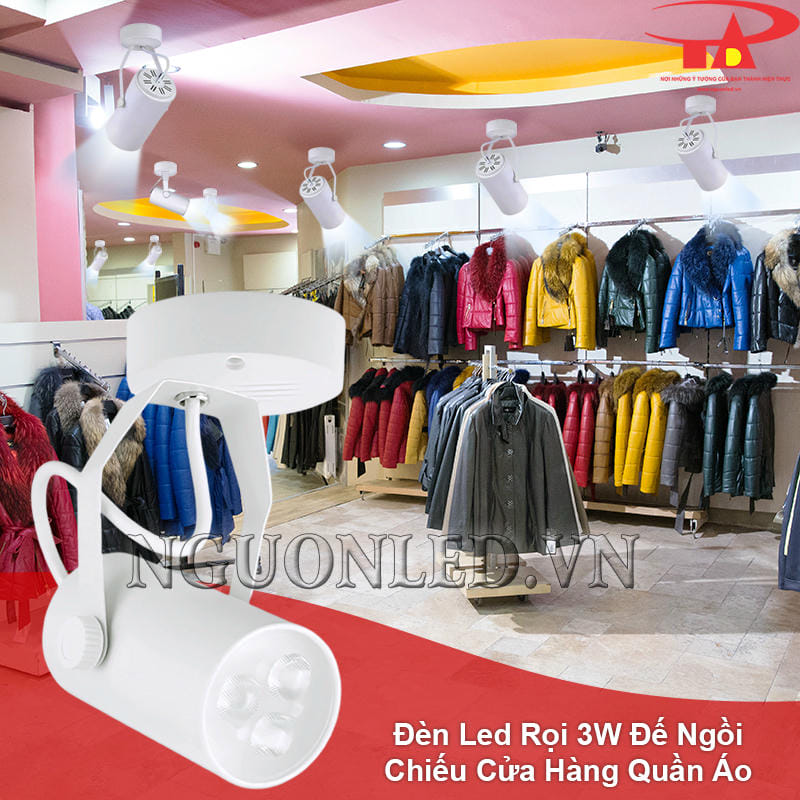 Đèn led chiếu điểm đế ngồi 3W dùng cho cửa hàng quần áo